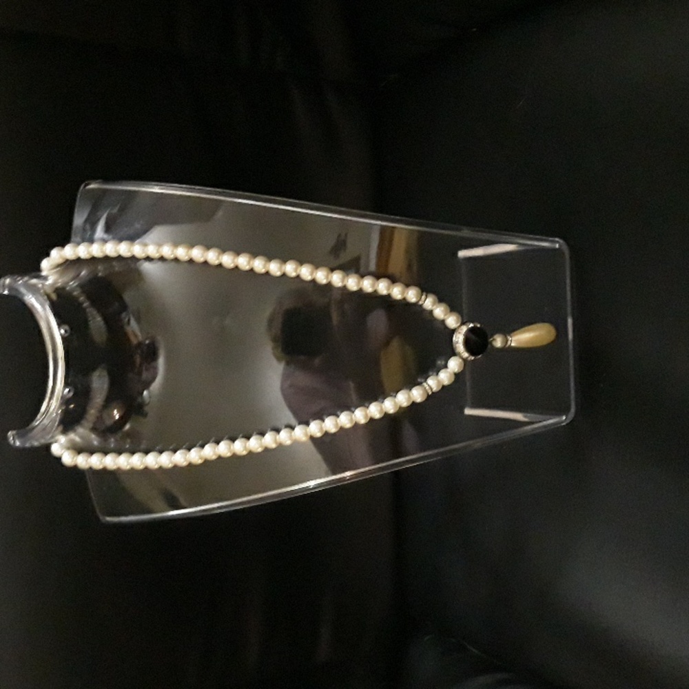 Vintage Collection Formal Piece Pearls and Black Stone Rhinestones